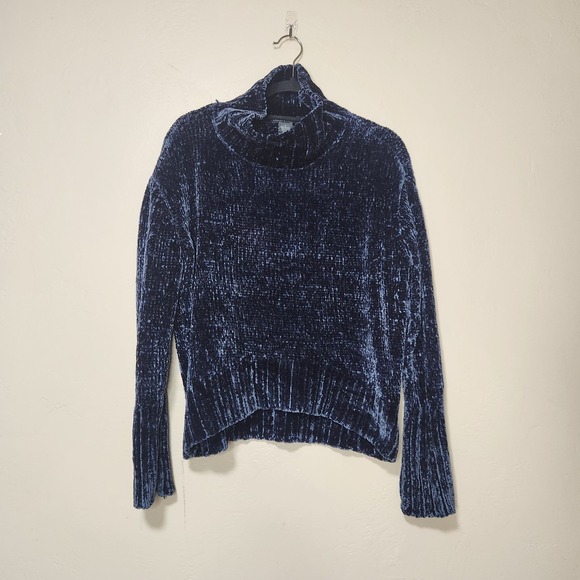 Chelsea & Theodore Sweaters - Chelsea & Theodore‎ Chunky Knit Turtleneck Sweater Blue Womens Size Small